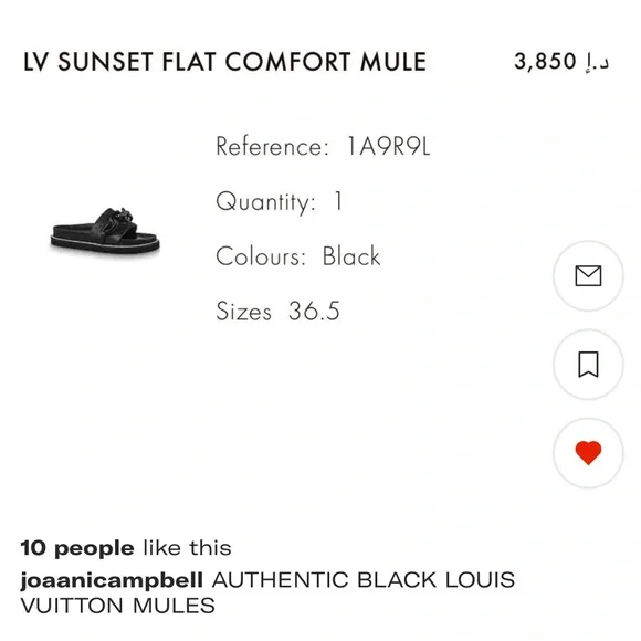 ❌SOLD❌Authentic Louis Vuitton Black leather Mules 🖤 - Picture 2 of 10